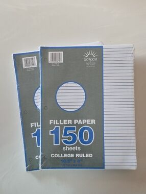 2 Packs Norcom College Ruled Filler Paper - 150 Sheets #78156